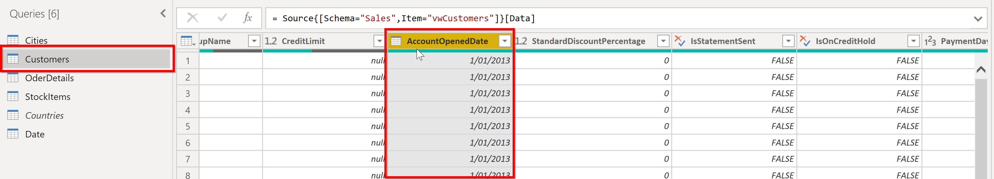 Create an Account Age Column