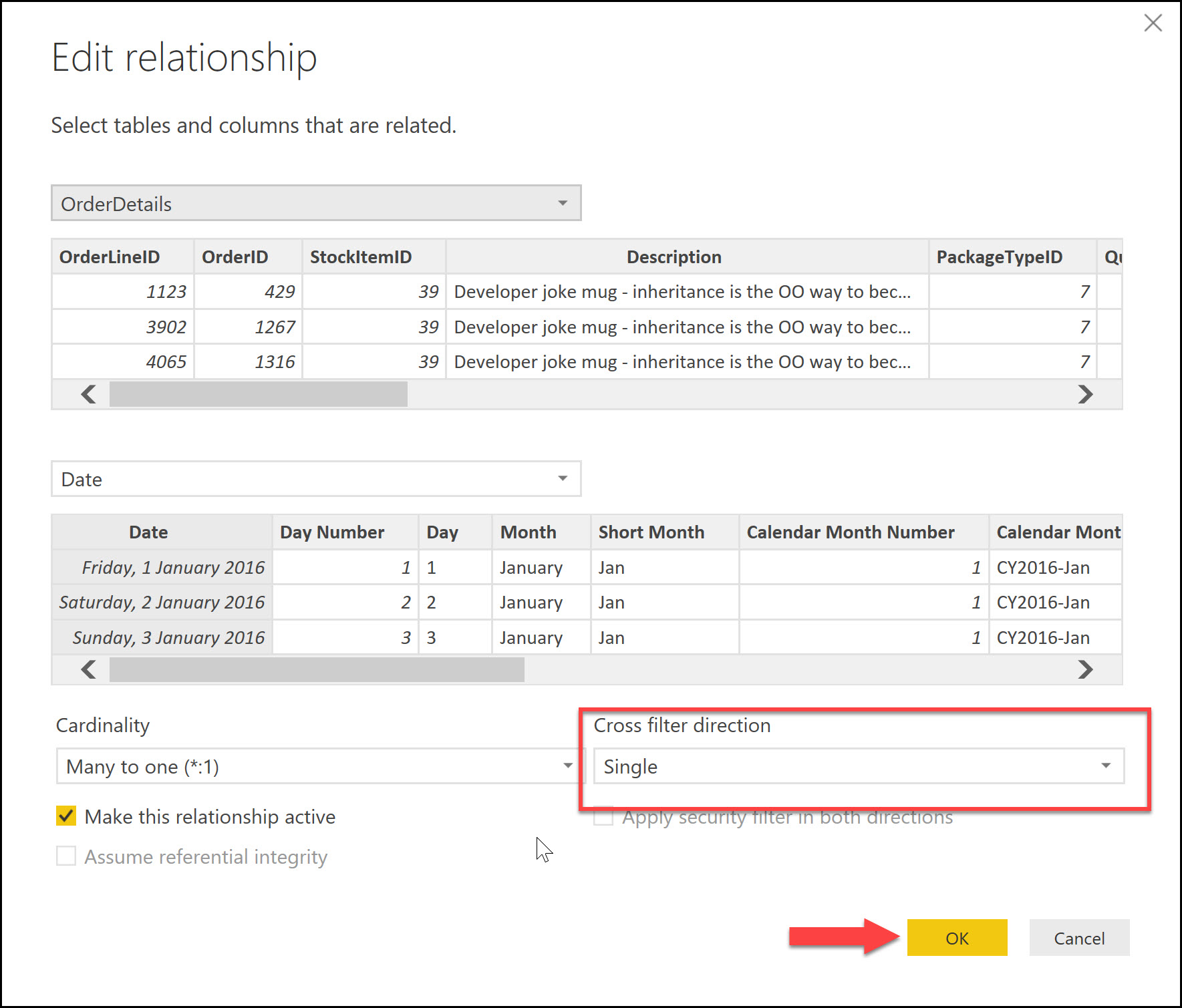 Show Cross Filter Selection