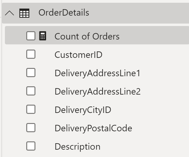 Select Order Details
