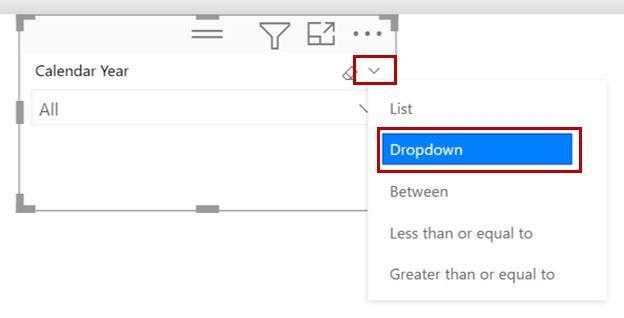 Slicer Dropdown