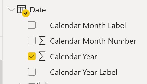 Calendar Year Selection